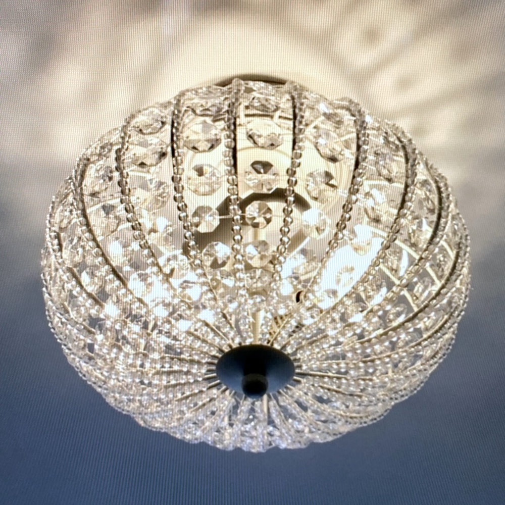 Pottery Barn Kids Clear Acrylic Flush Mount Chandelier